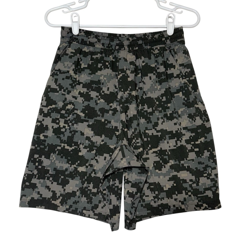 Lululemon Pace Breaker Linerless 9" Shorts Mens Size Small Green Digital Camo